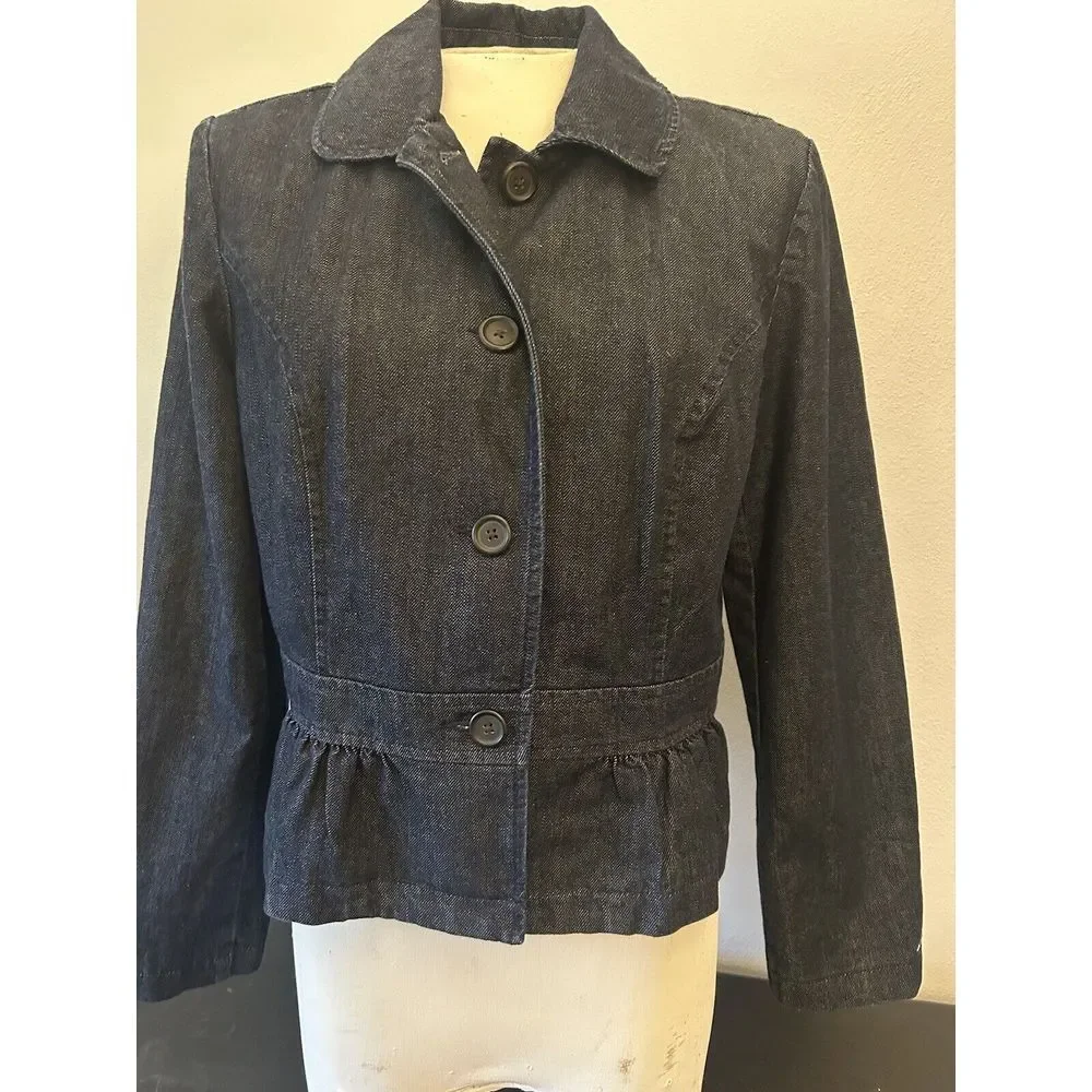 Vintage Tommy Hilfiger Jacket Women L Denim Blue Jean Med Wash Y2K 2000s‎ Ladies